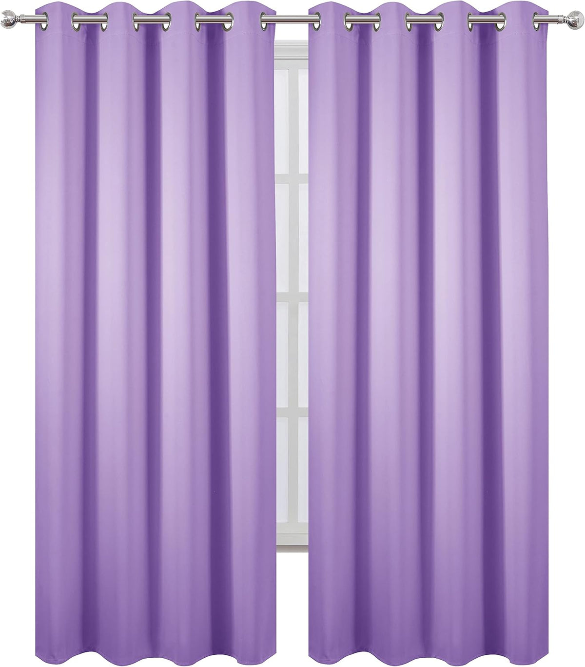95"L x 66"W polyester curtains in Lavender, alternate view 2