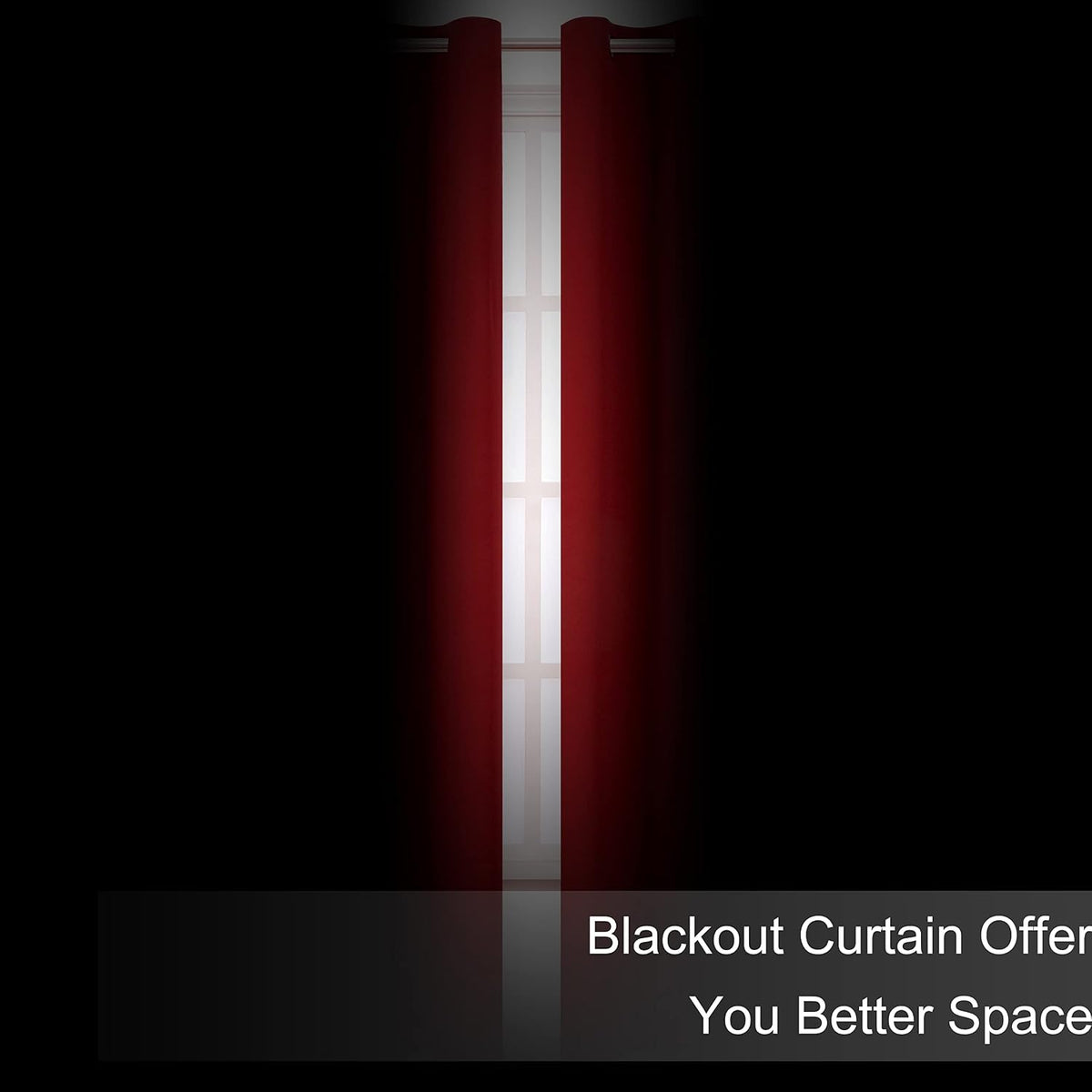 95"L x 66"W polyester curtains in Red, alternate view 3