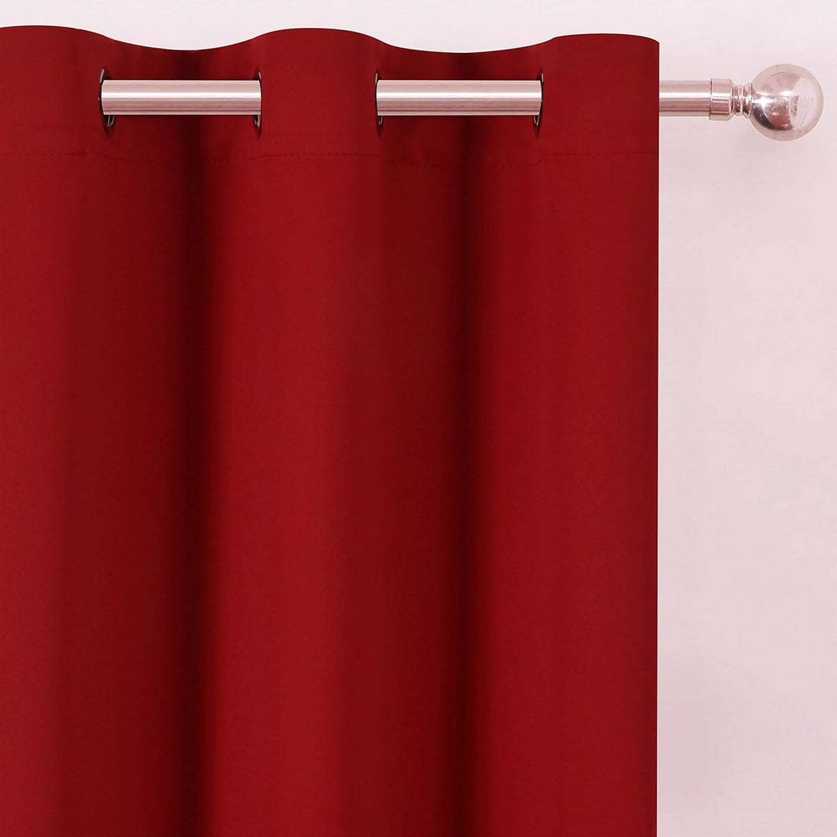 95"L x 66"W polyester curtains in Red, alternate view 7