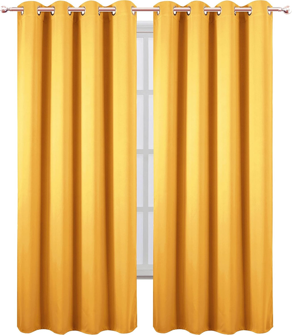95"L x 66"W polyester curtains in Yellow, alternate view 2