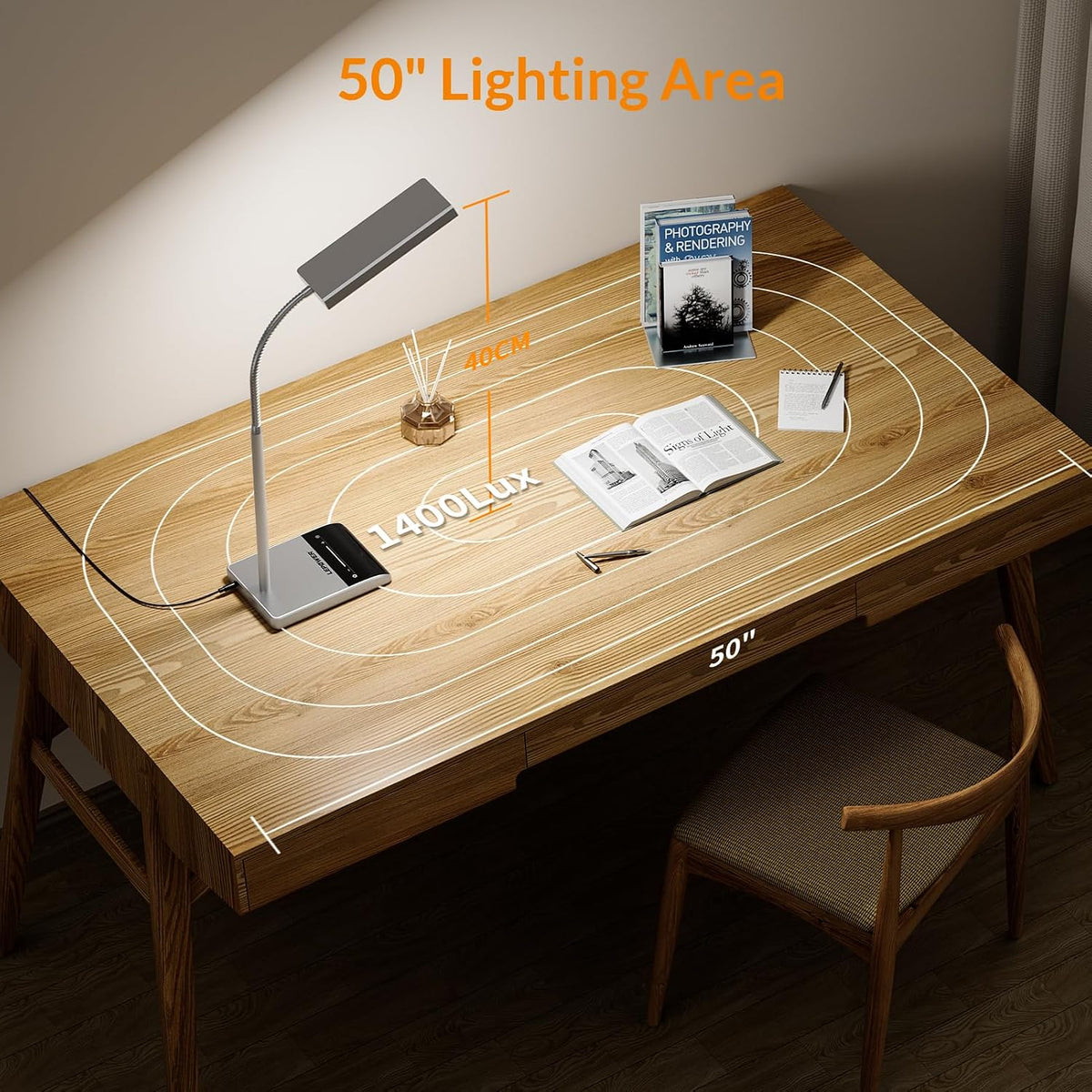 7.49"D x 5.31"W x 17.72"H plastic desk lamps, alternate view 4
