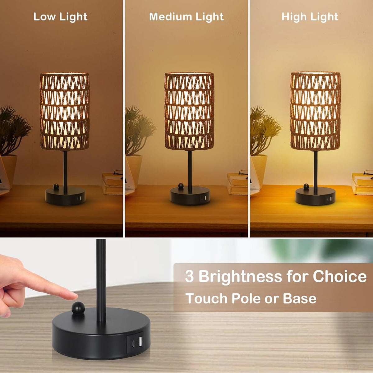 5.5"D x 5.5"W x 15"H metal table lamps, alternate view 4