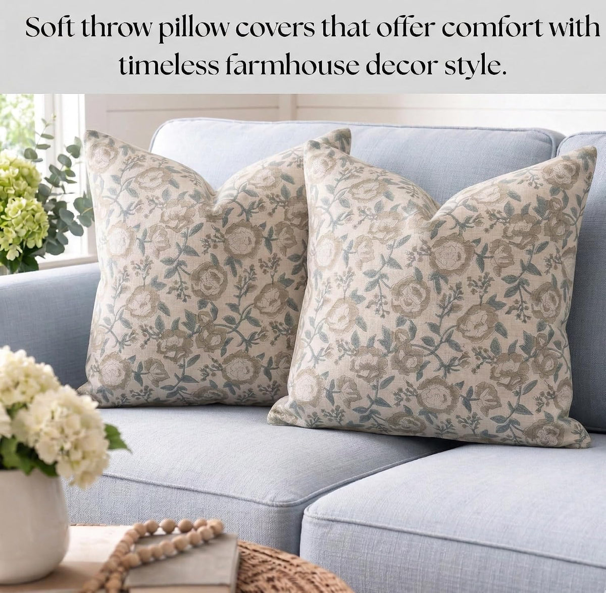 20"L x 20"W linen throw pillow accessories in Sage Green - Teal Blue, alternate view 4