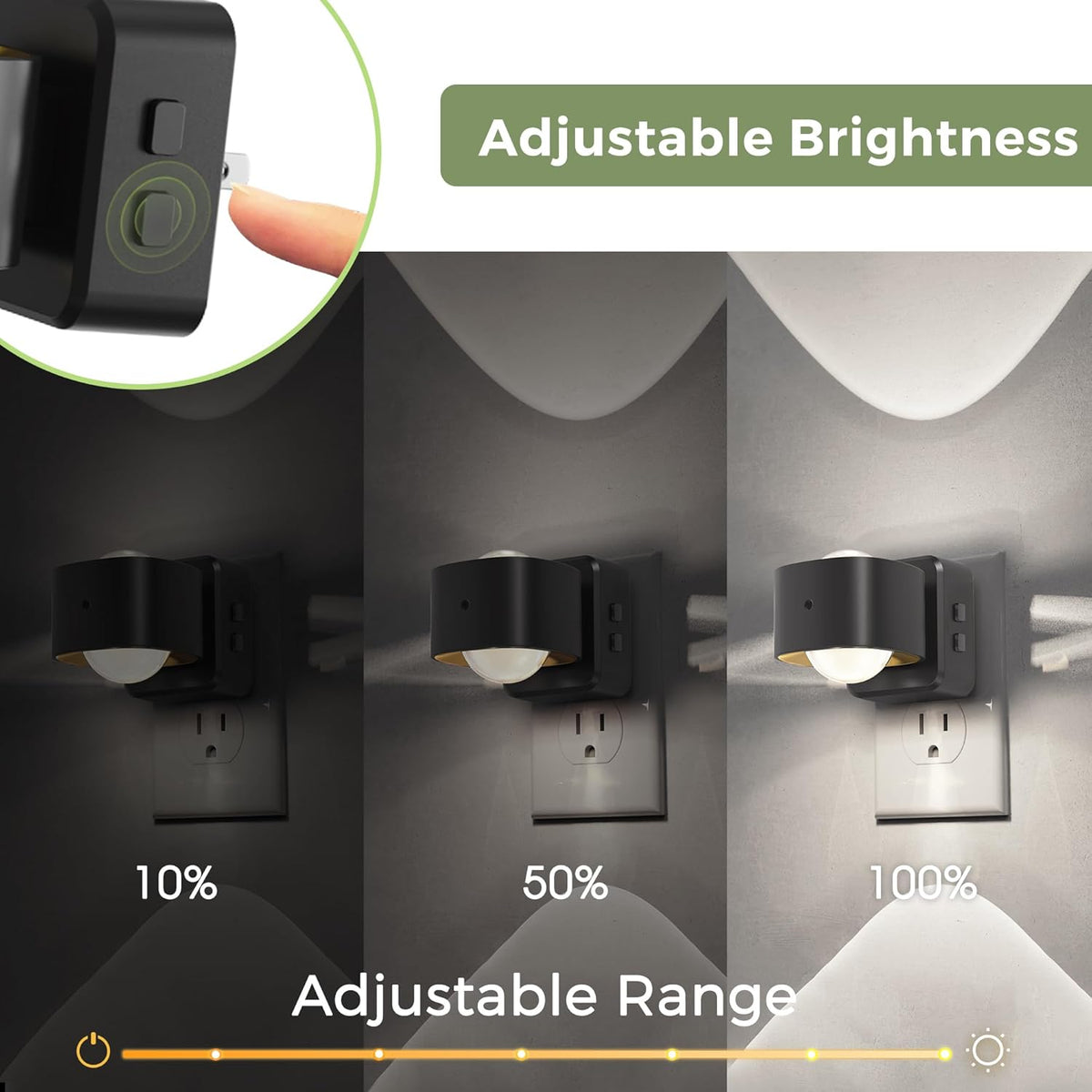 2.2"D x 2.17"W x 4.17"H plastic night lights & ambient lighting, alternate view 3