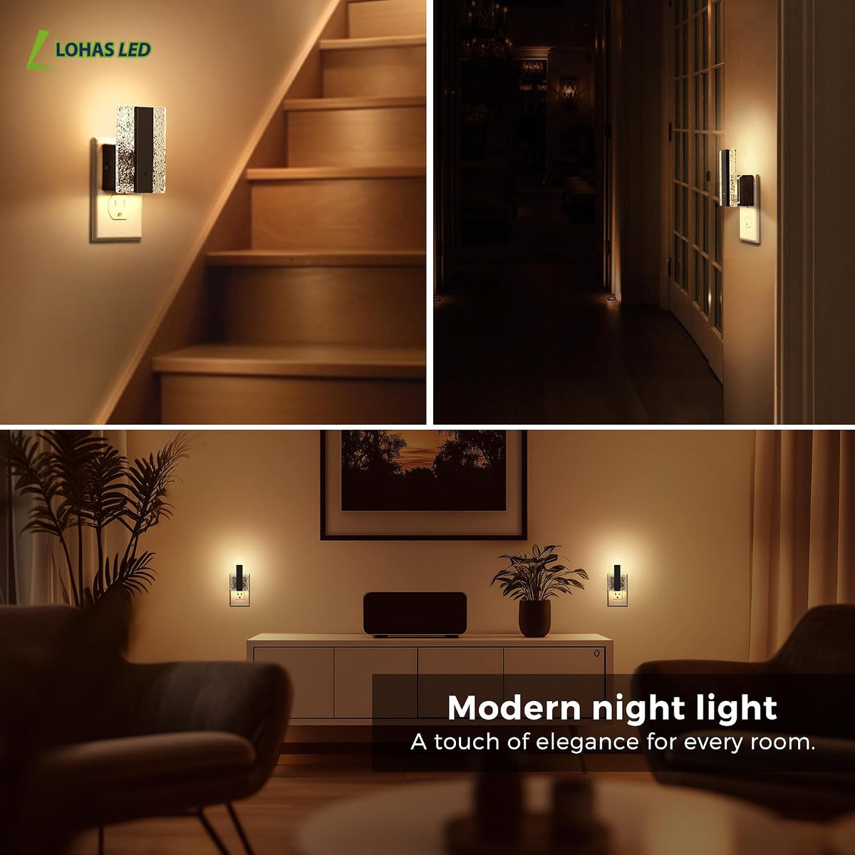 3.5"D x 4.5"W x 3.4"H night lights & ambient lighting, alternate view 7