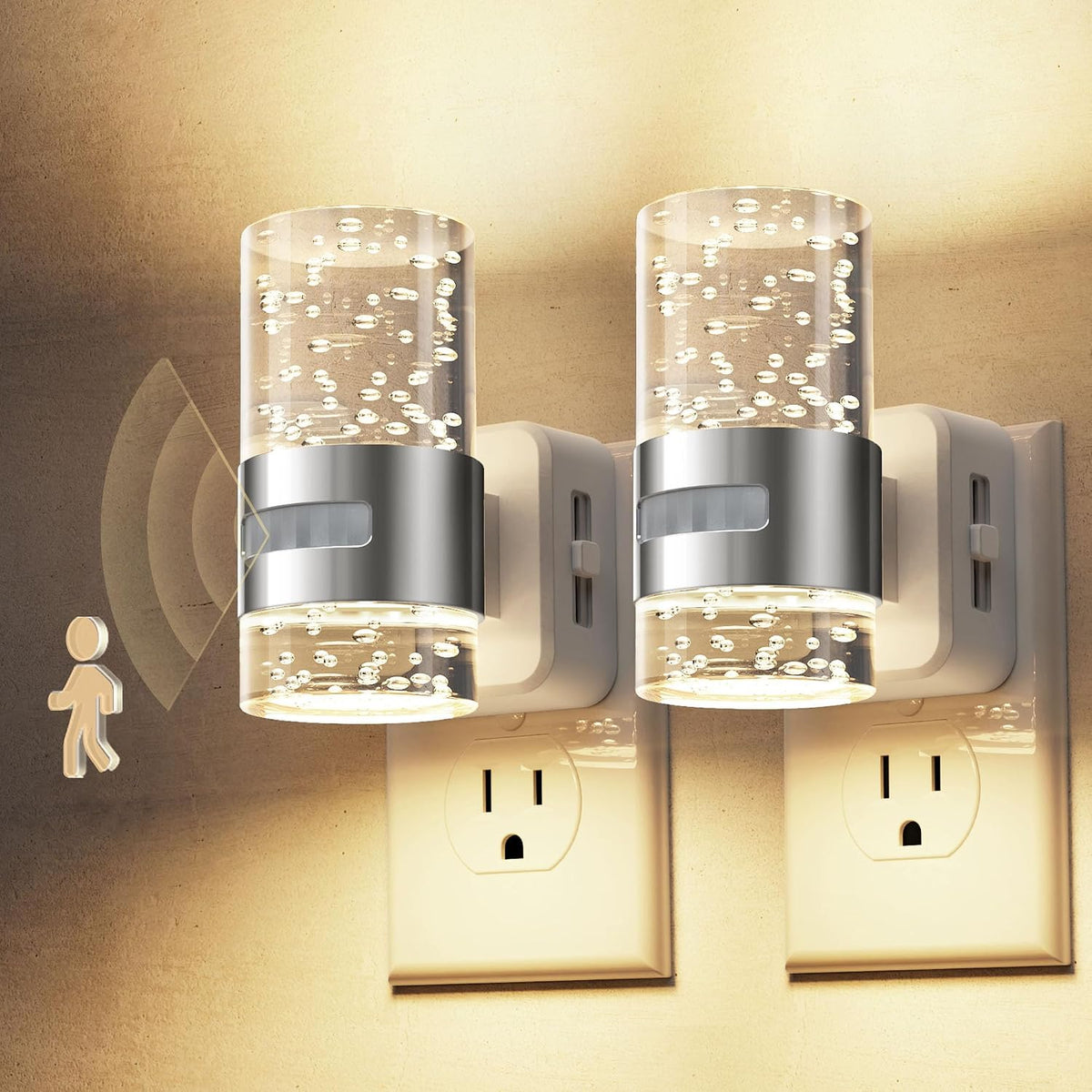 3.5"D x 4.5"W x 3.4"H plastic night lights & ambient lighting
