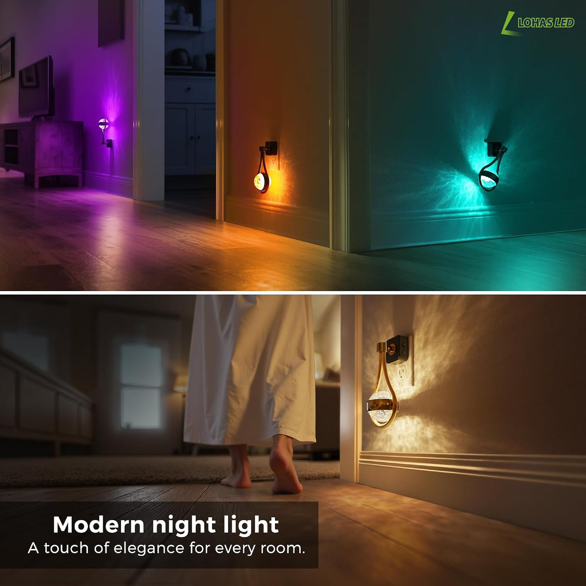 3.5"D x 4.5"W x 3.4"H plastic night lights & ambient lighting, alternate view 6