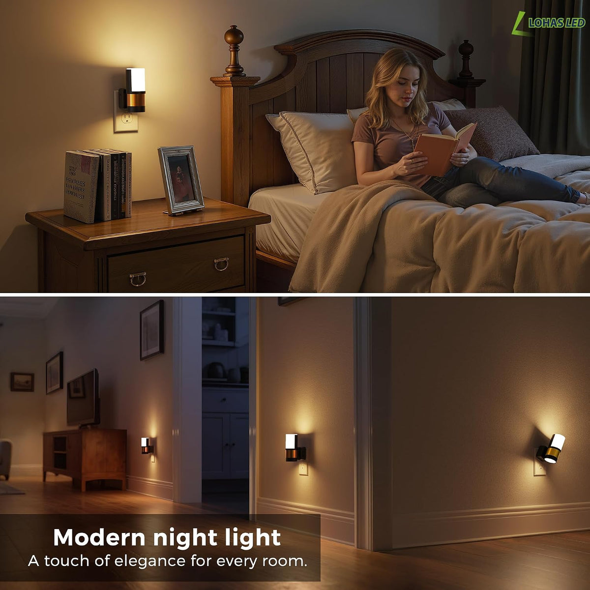 4.52"D x 2.08"W x 2.16"H plastic night lights & ambient lighting, alternate view 2