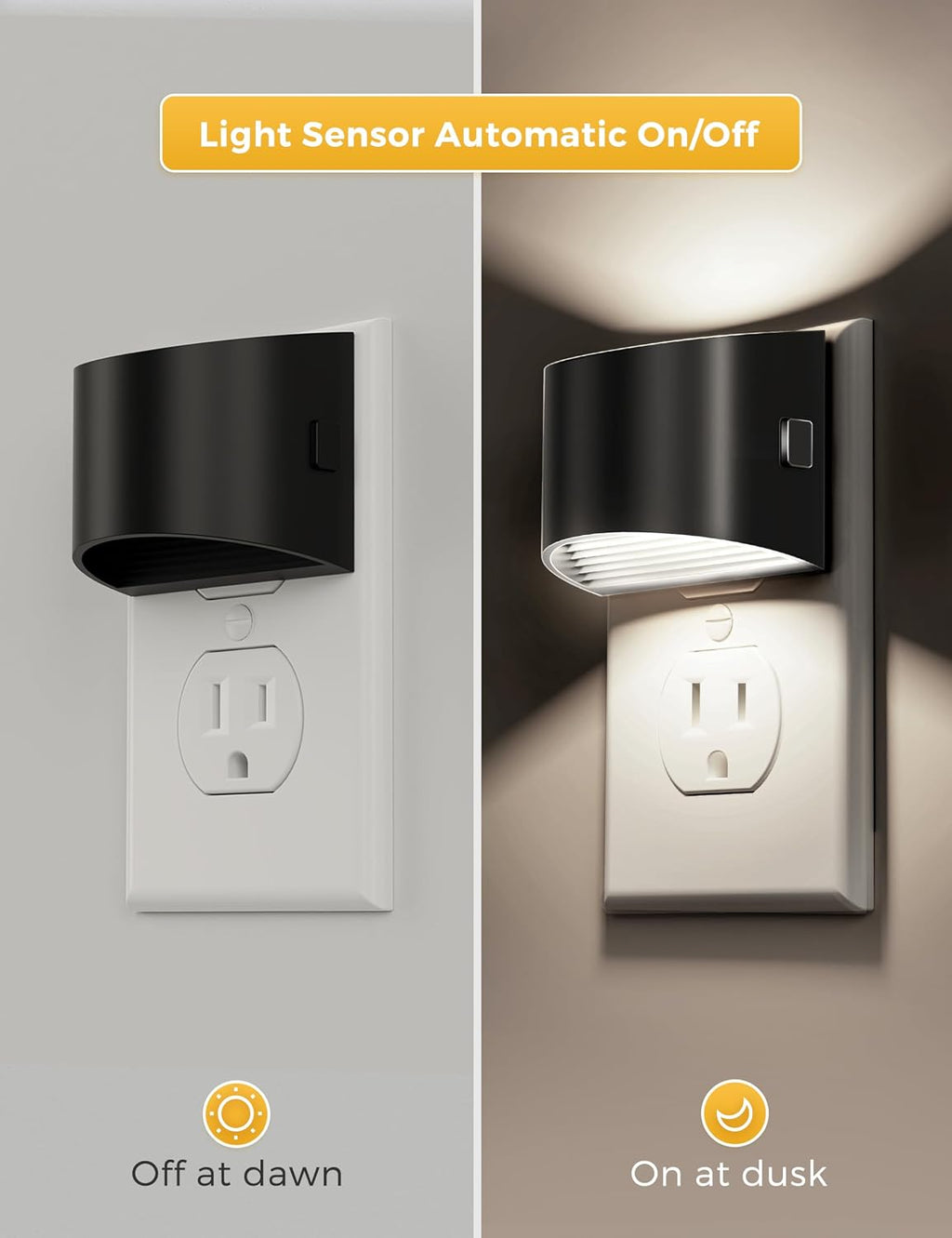 plastic night lights & ambient lighting in Black, alternate view 3