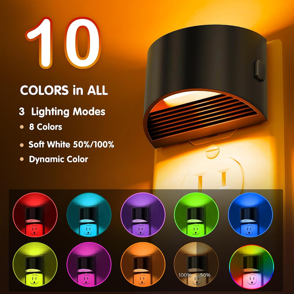 plastic night lights & ambient lighting in Black, alternate view 2