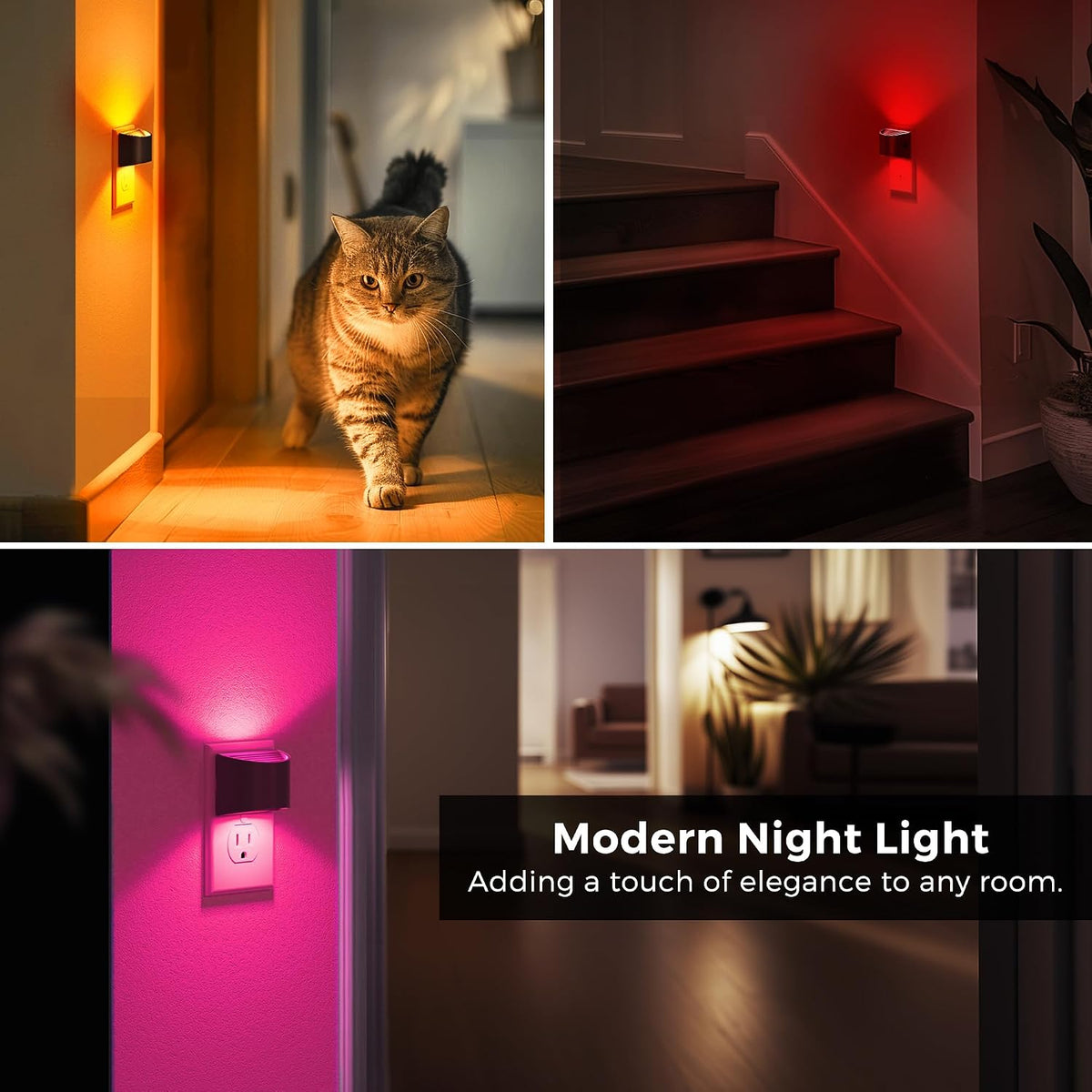 plastic night lights & ambient lighting in Black, alternate view 5
