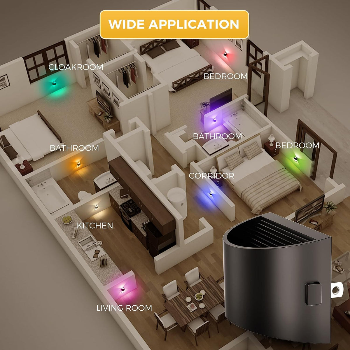 plastic night lights & ambient lighting in Black, alternate view 7