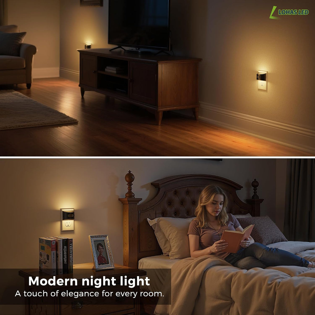 plastic night lights & ambient lighting in Black, alternate view 7