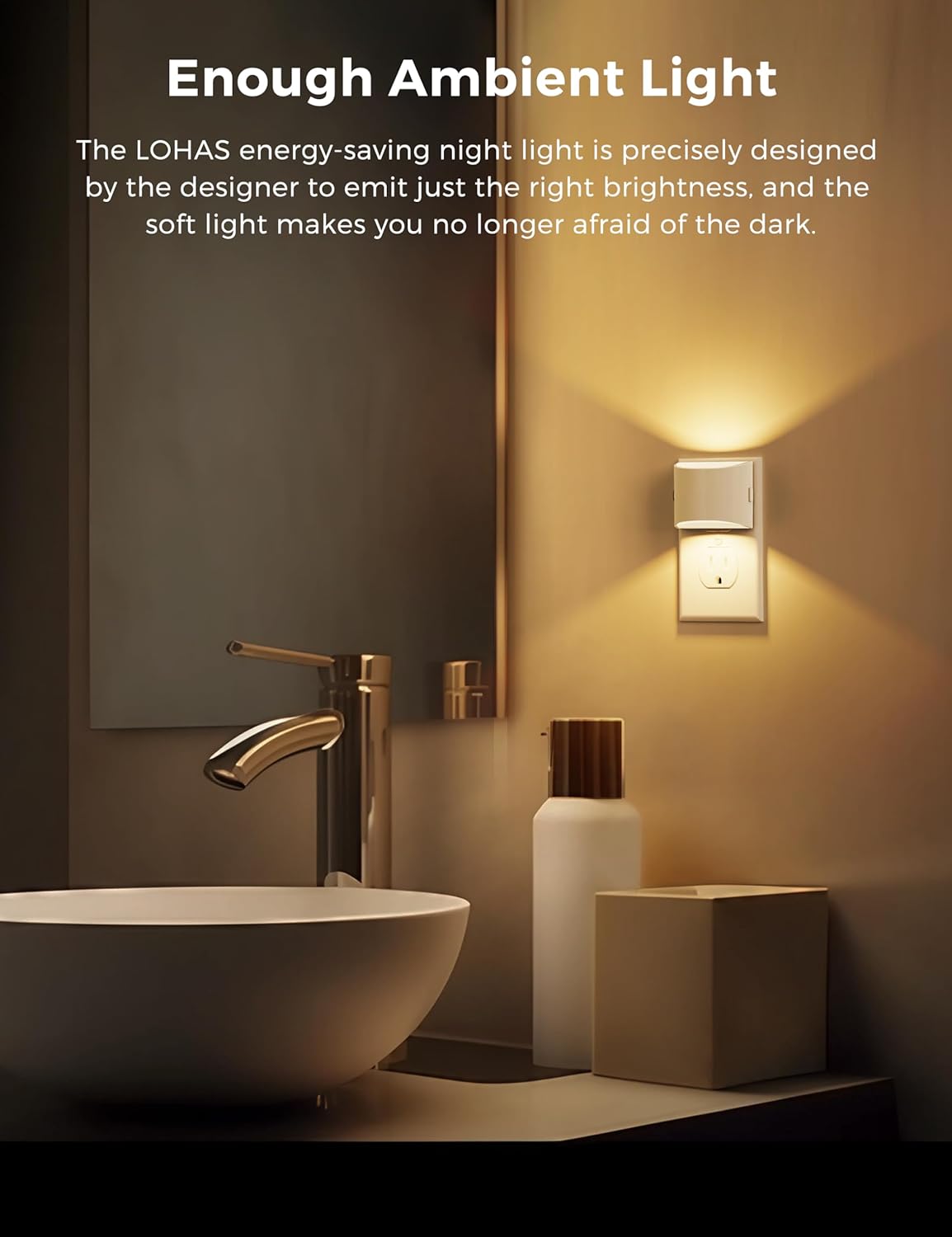 plastic night lights & ambient lighting in White, alternate view 2
