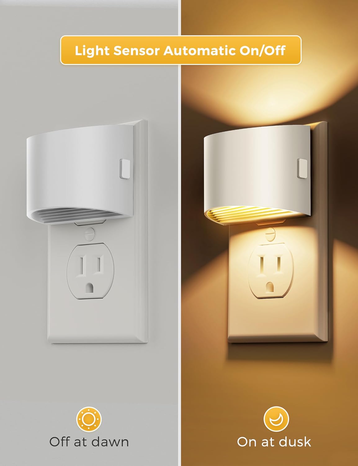 plastic night lights & ambient lighting in White, alternate view 3