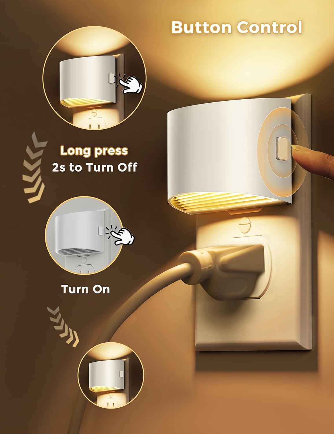 plastic night lights & ambient lighting in White, alternate view 4