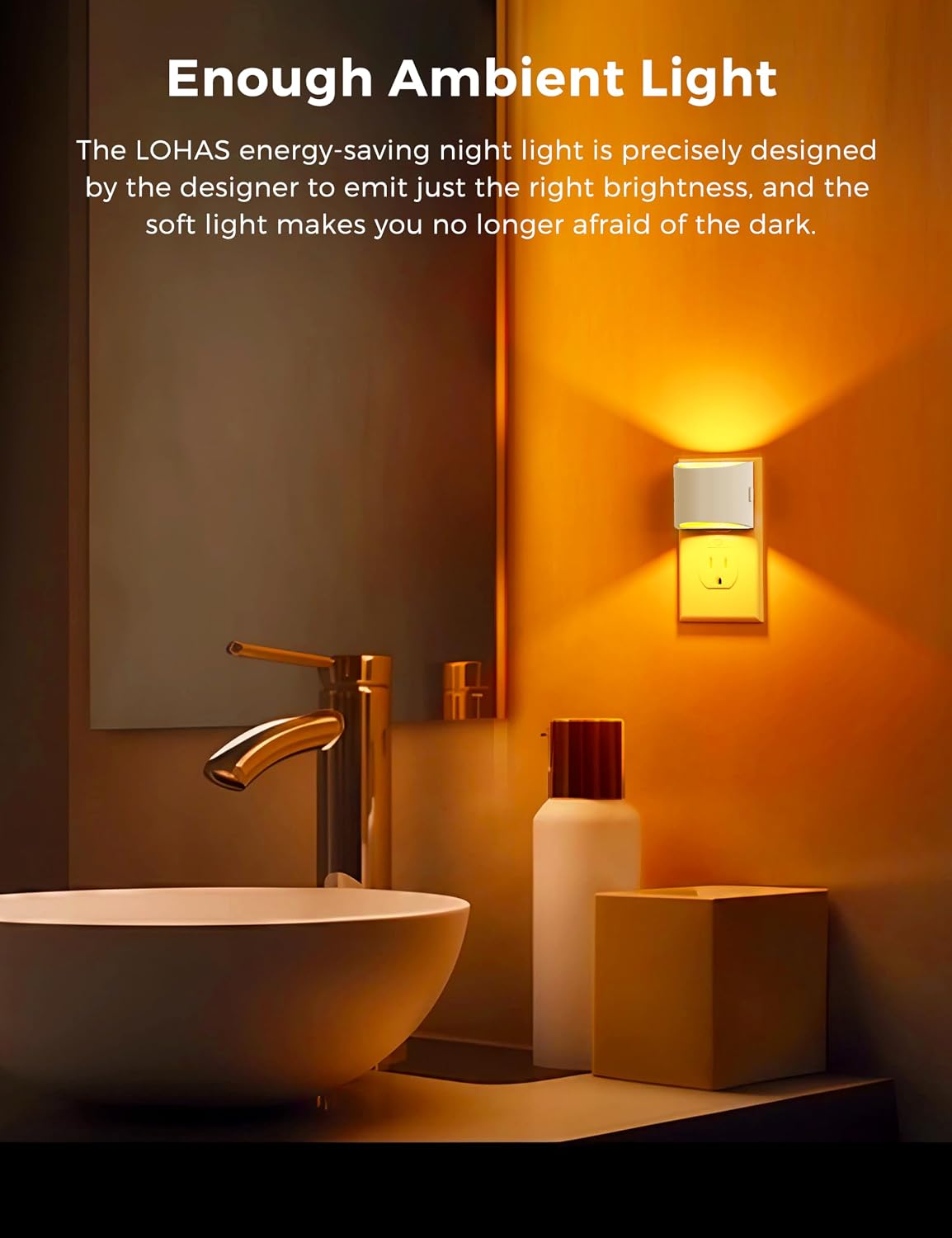 plastic night lights & ambient lighting in White, alternate view 2