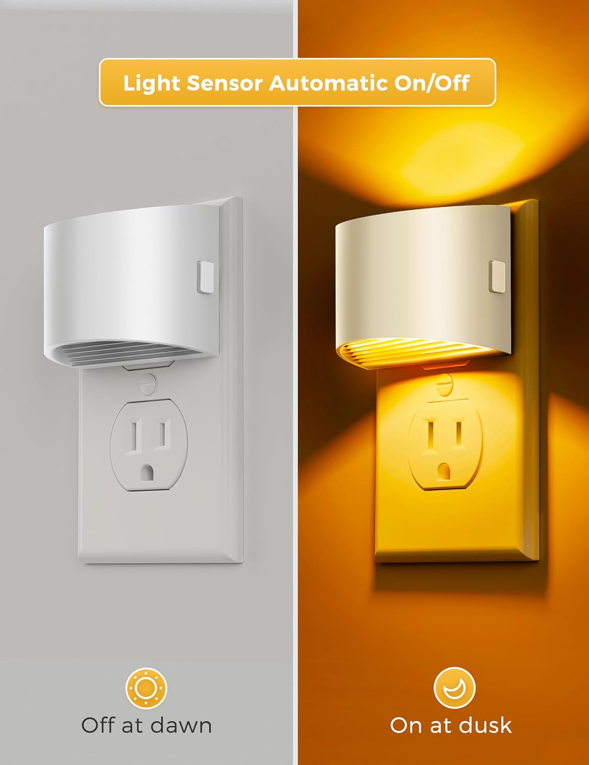 plastic night lights & ambient lighting in White, alternate view 3