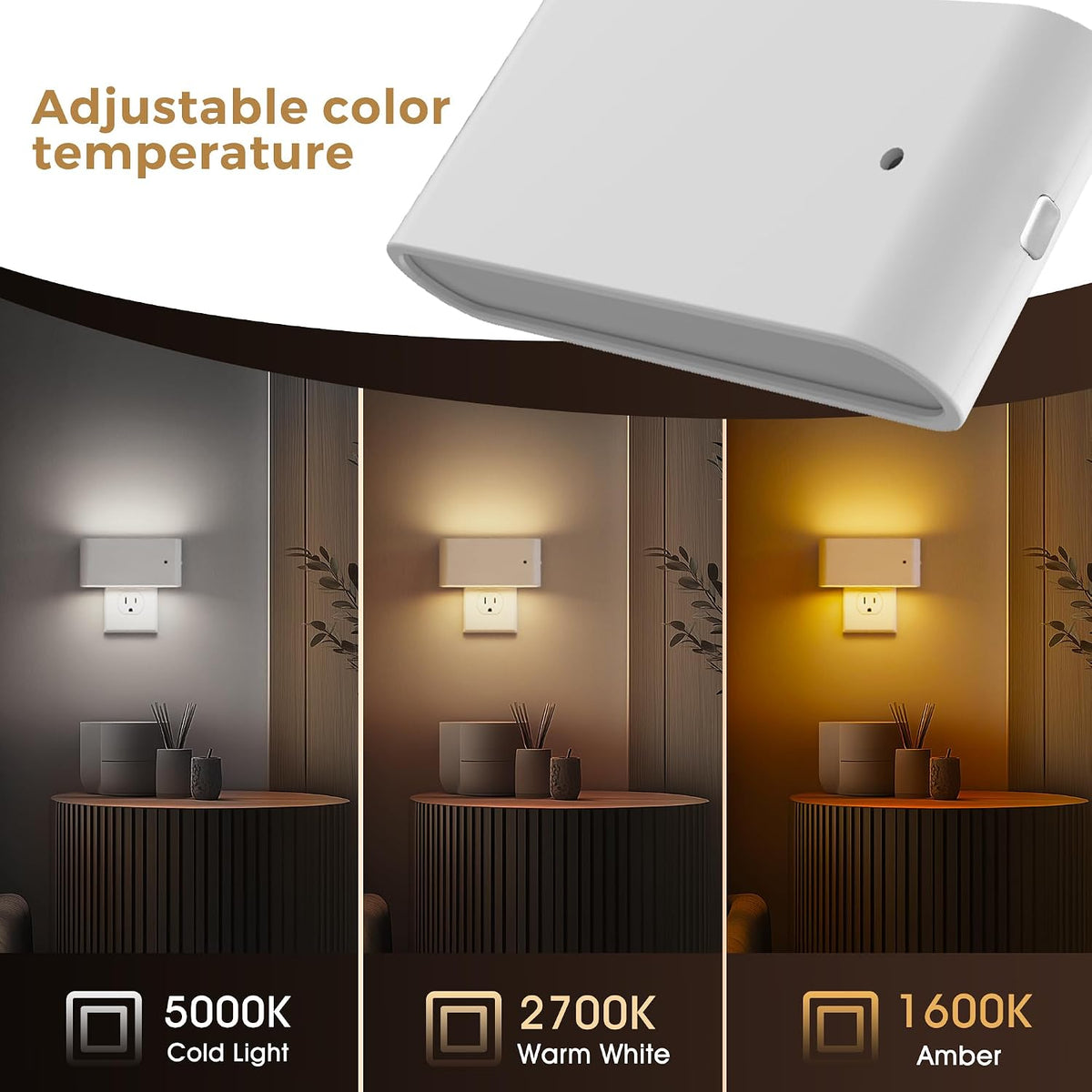 plastic night lights & ambient lighting in White, alternate view 3