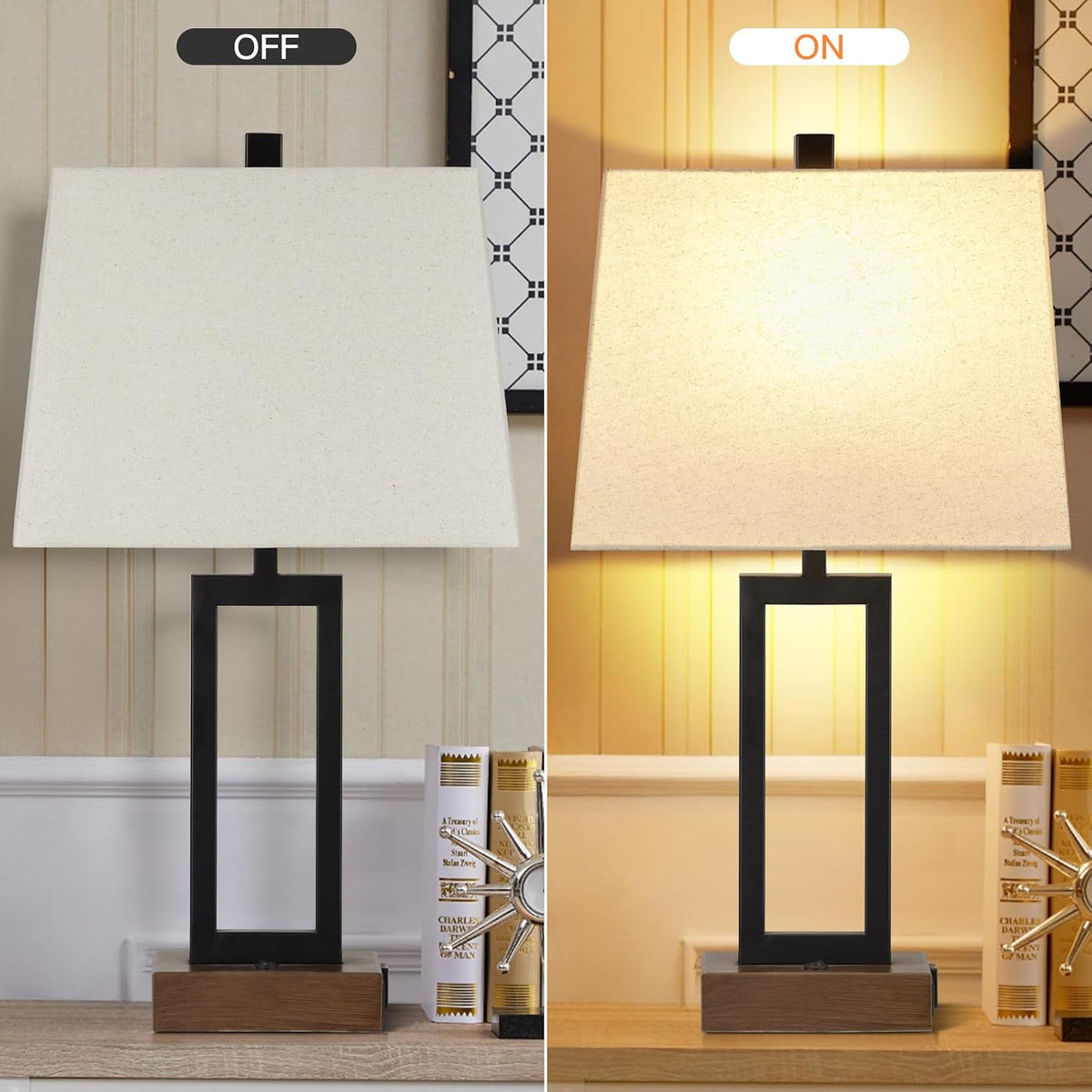 6.5"D x 12"W x 23.5"H wood table lamps, alternate view 9
