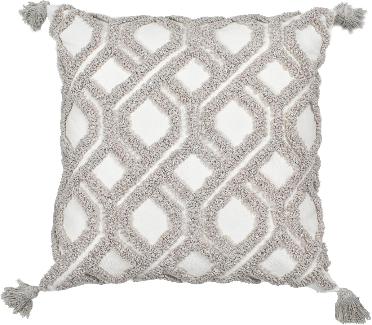 18"L x 18"W cotton throw pillow accessories in Boho Taupe, alternate view 8