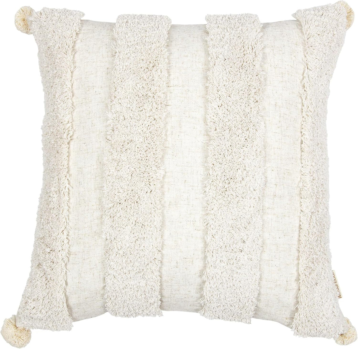 18"L x 18"W linen throw pillow accessories in Tufting Cream, alternate view 7