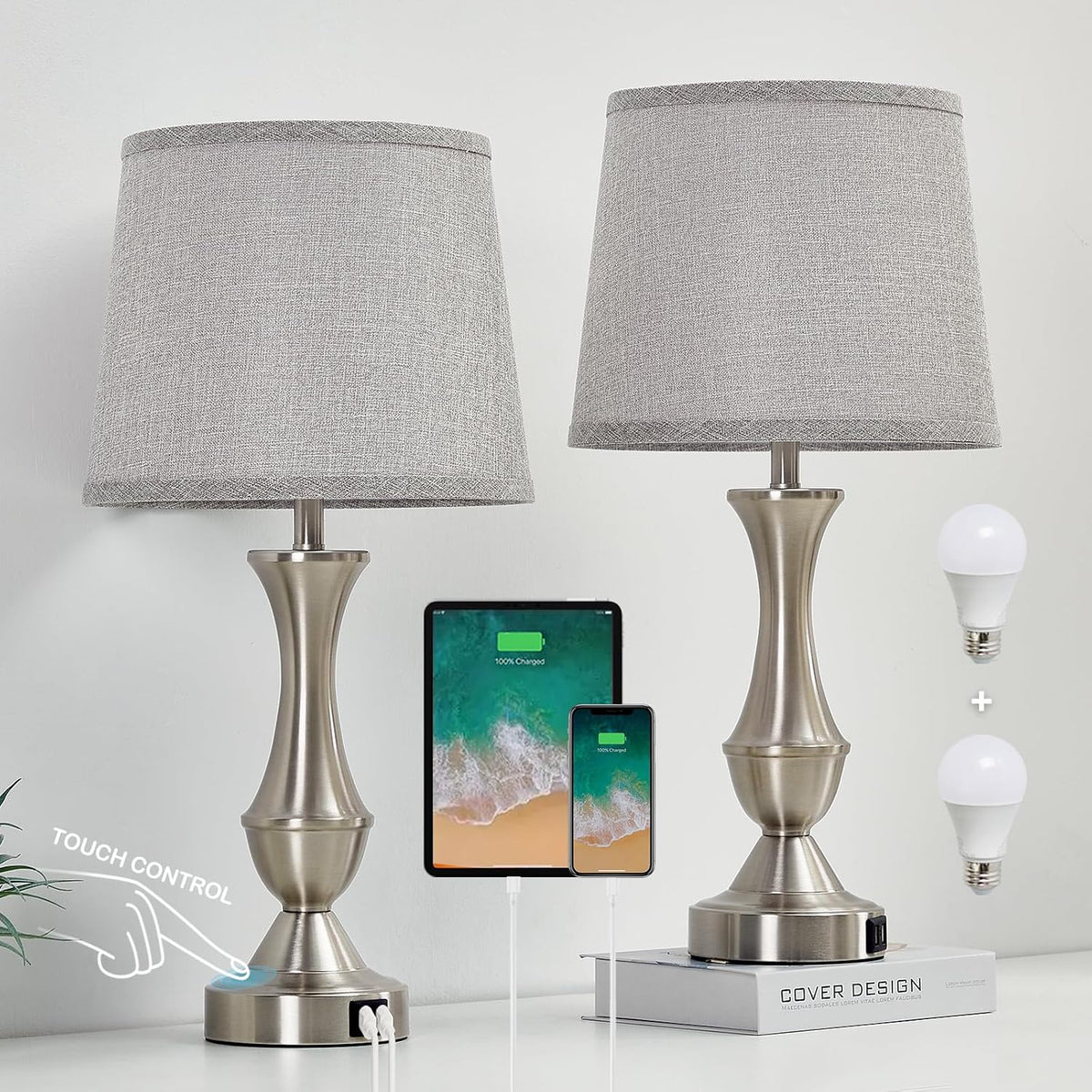 11"D x 11"W x 22"H metal table lamps
