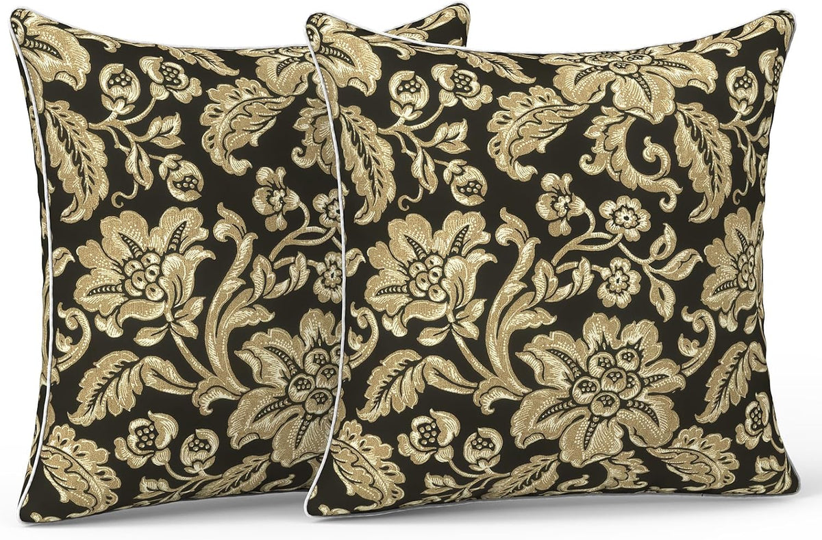 20"L x 20"W polyester throw pillows in Jacobean Black
