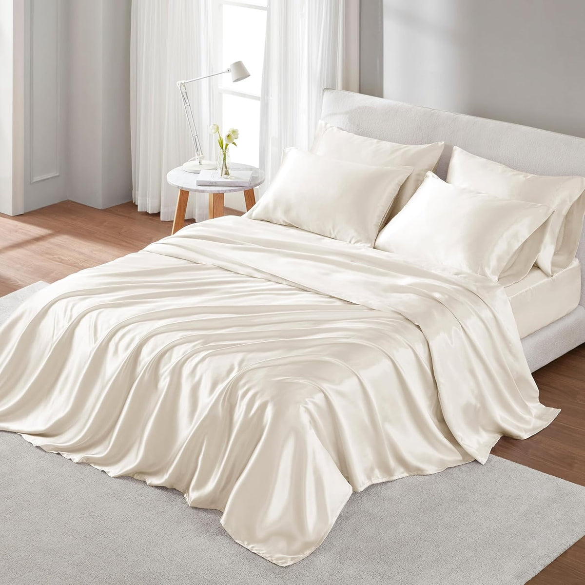 California King polyester bedding sets in Ivory