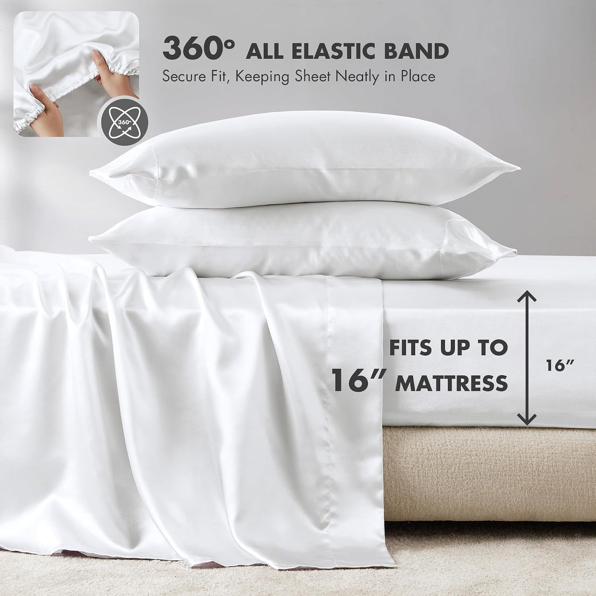 California King polyester bedding sets in White, alternate view 5