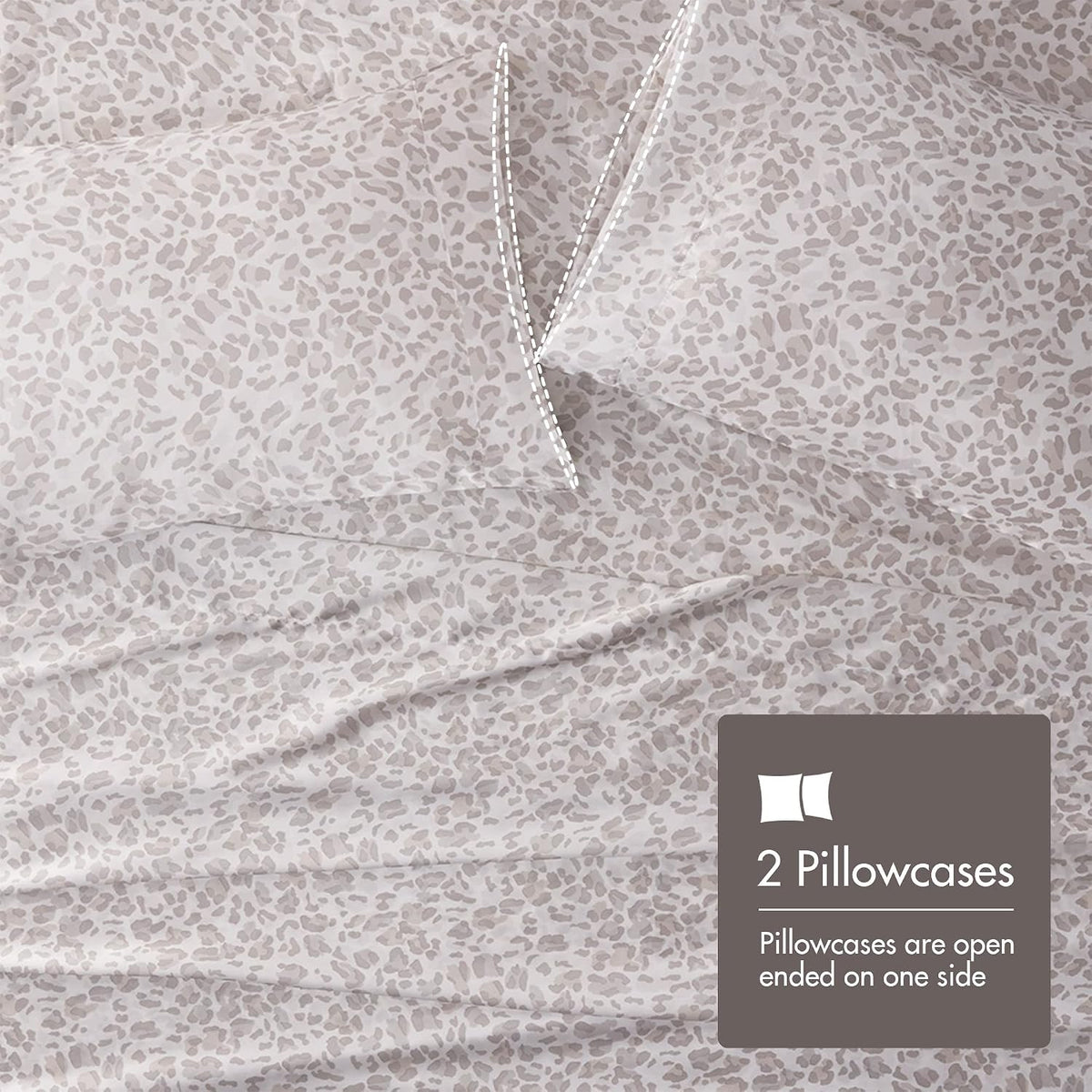 Full polyester bedding sets in Taupe Leopard, alternate view 6