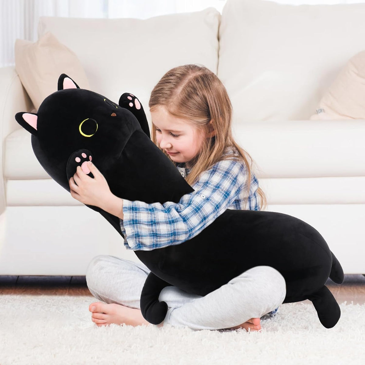 Large cotton pillows in Black, alternate view 9