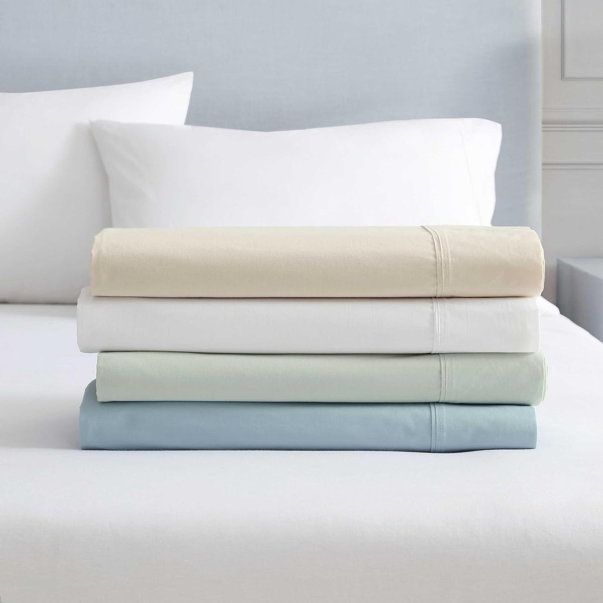 Queen cotton bedding sets in Skylands Solid White, alternate view 10
