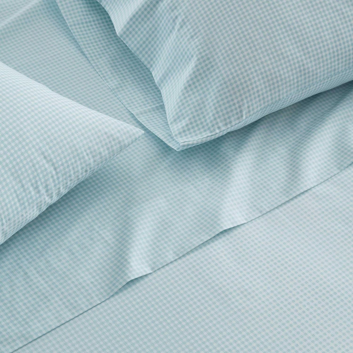 Twin cotton bedding sets in Small Gingham Blue, alternate view 4