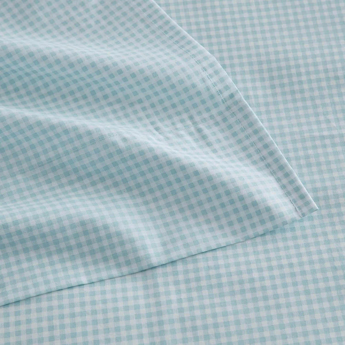 Twin cotton bedding sets in Small Gingham Blue, alternate view 5