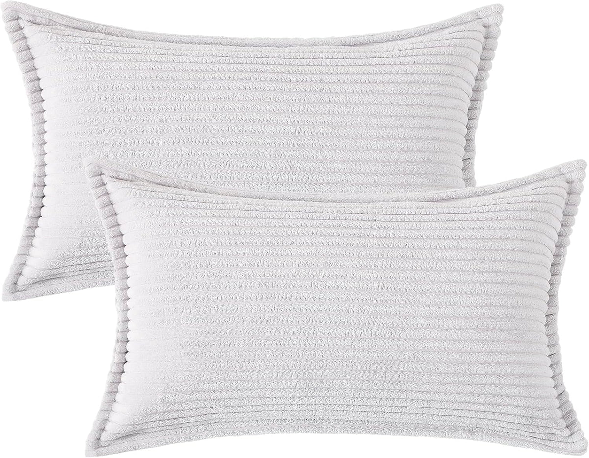 20"L x 12"W corduroy throw pillow accessories in Grey, alternate view 8