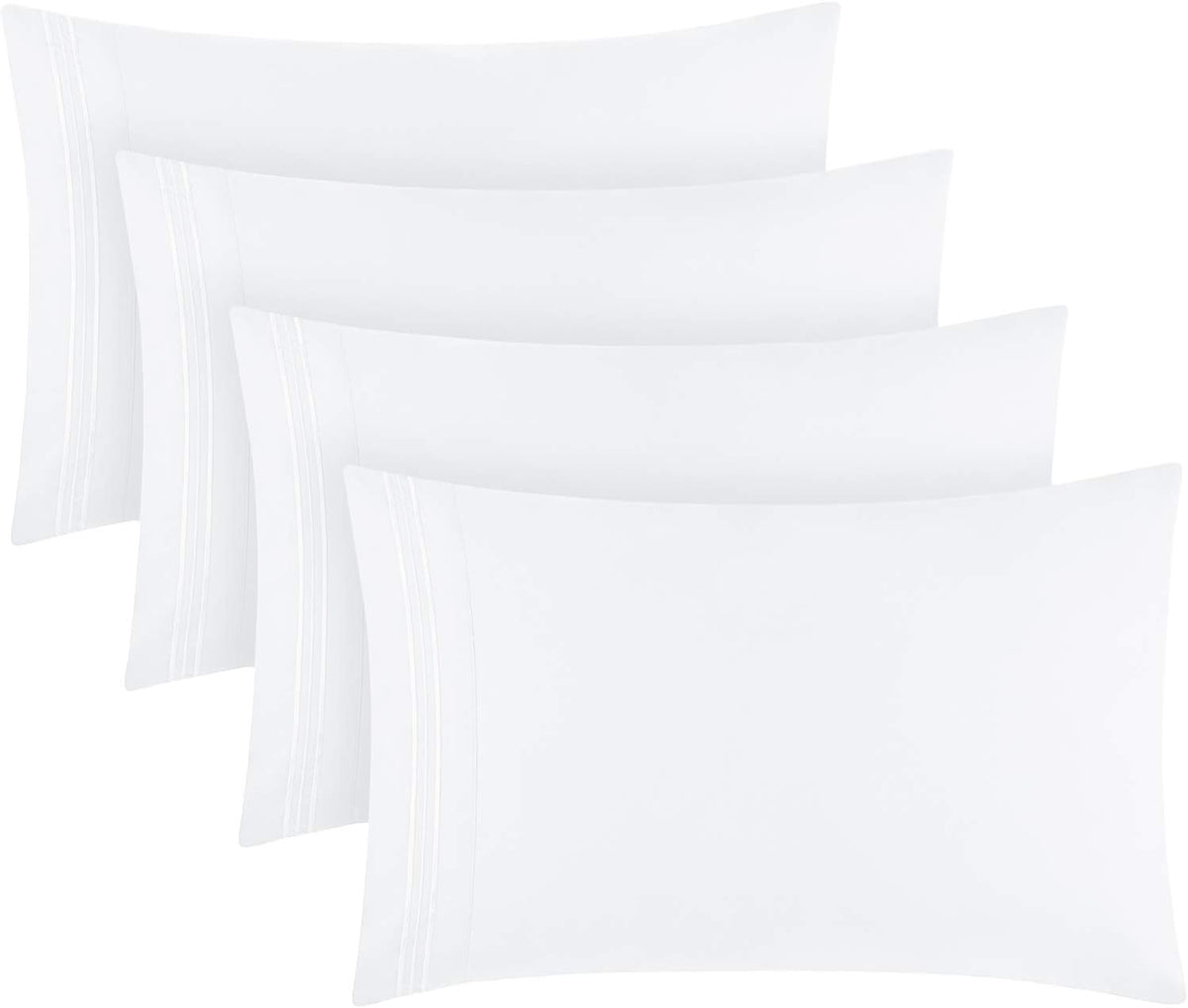 King microfiber pillowcases in White