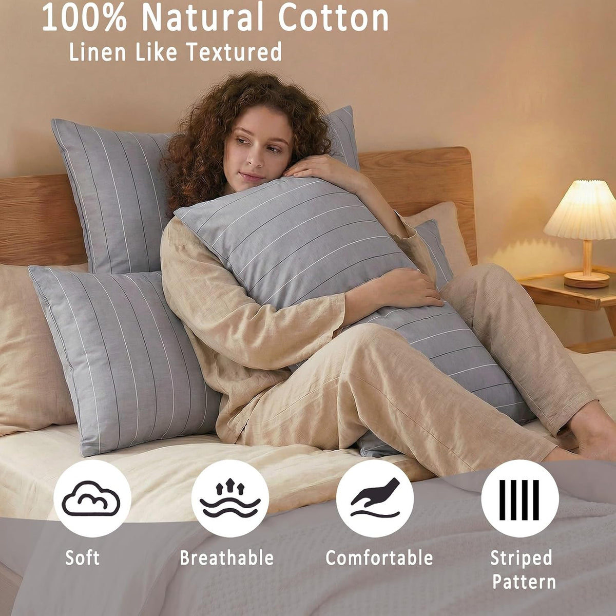 Standard (20''x26'') cotton pillowcases, alternate view 3