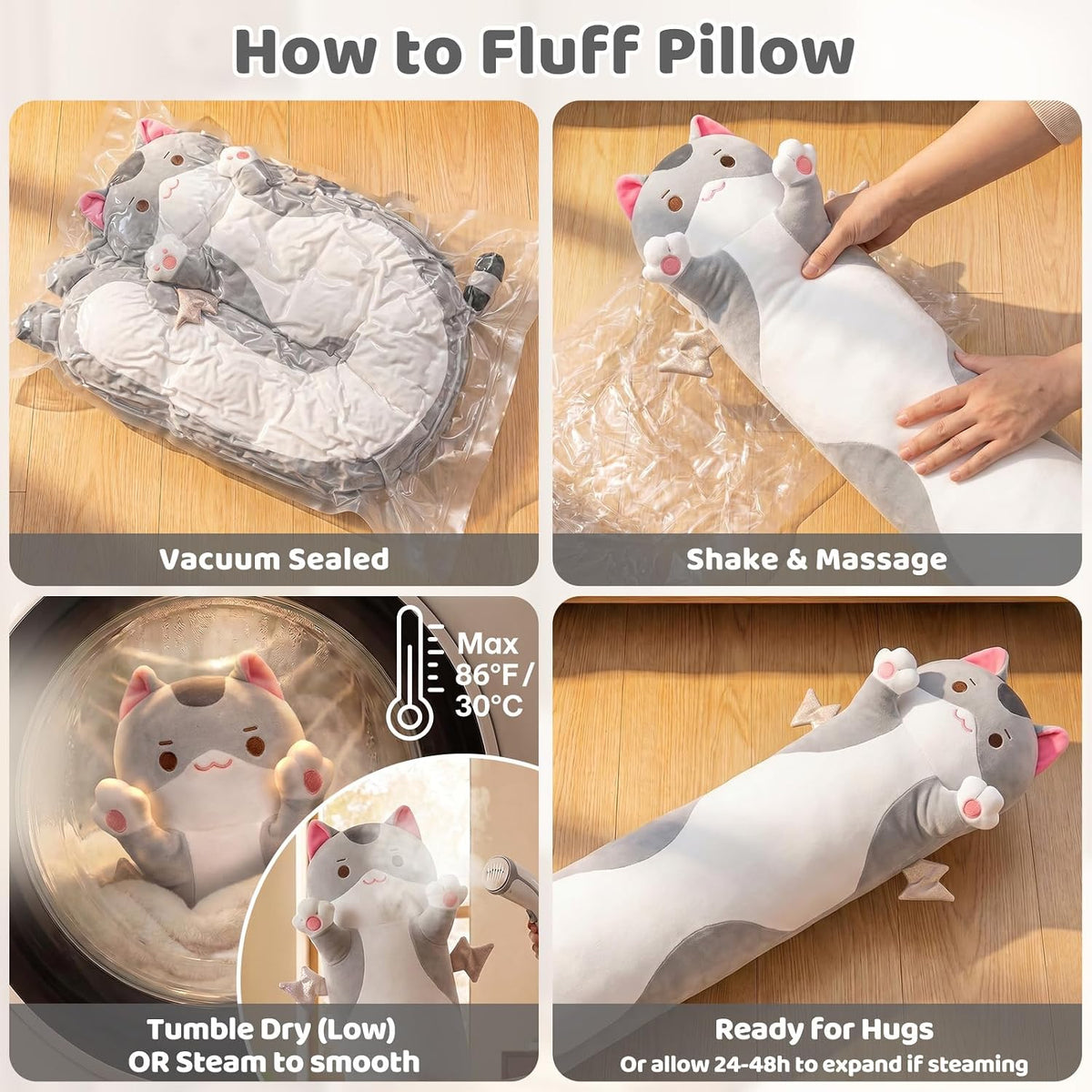 53.2in/135cm spandex pillows in Gray, alternate view 8