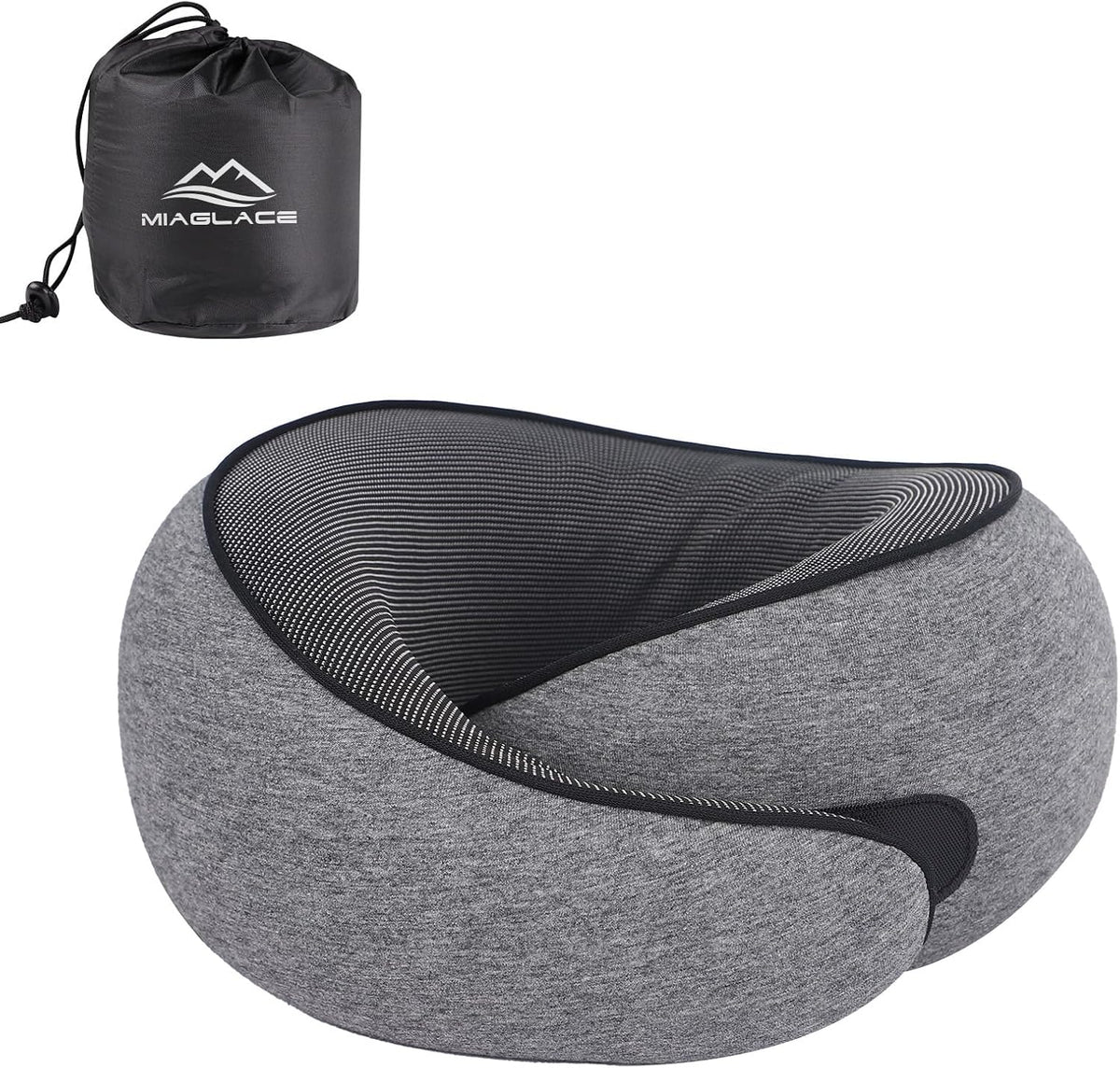 Large (10.6"W x 10.2"D x memory foam travel pillows in Dark Gray