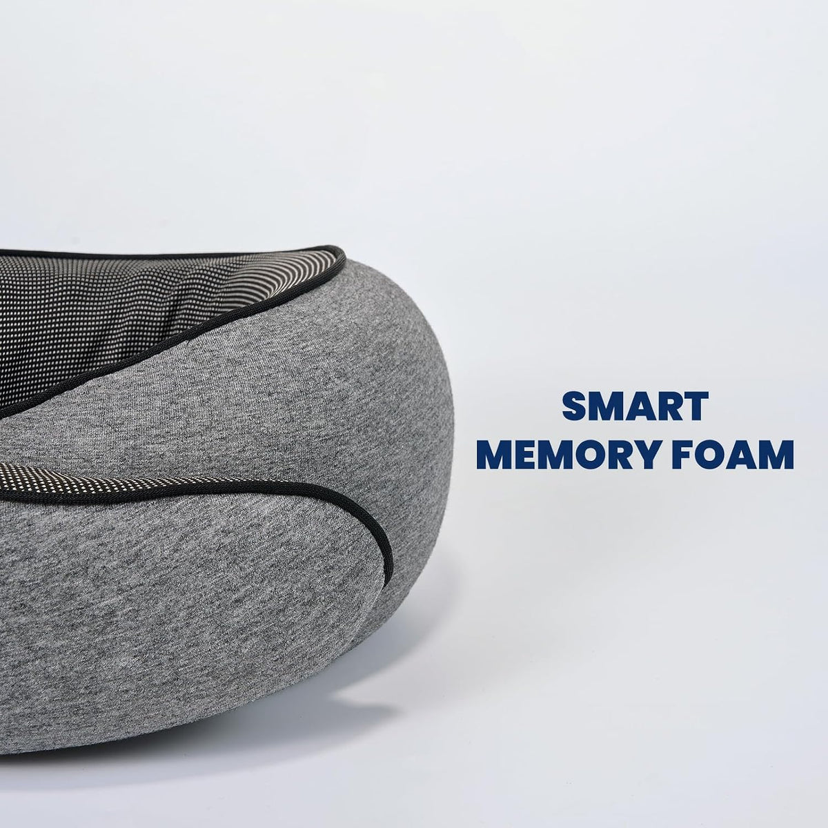 Large (10.6"W x 10.2"D x memory foam travel pillows in Dark Gray, alternate view 4