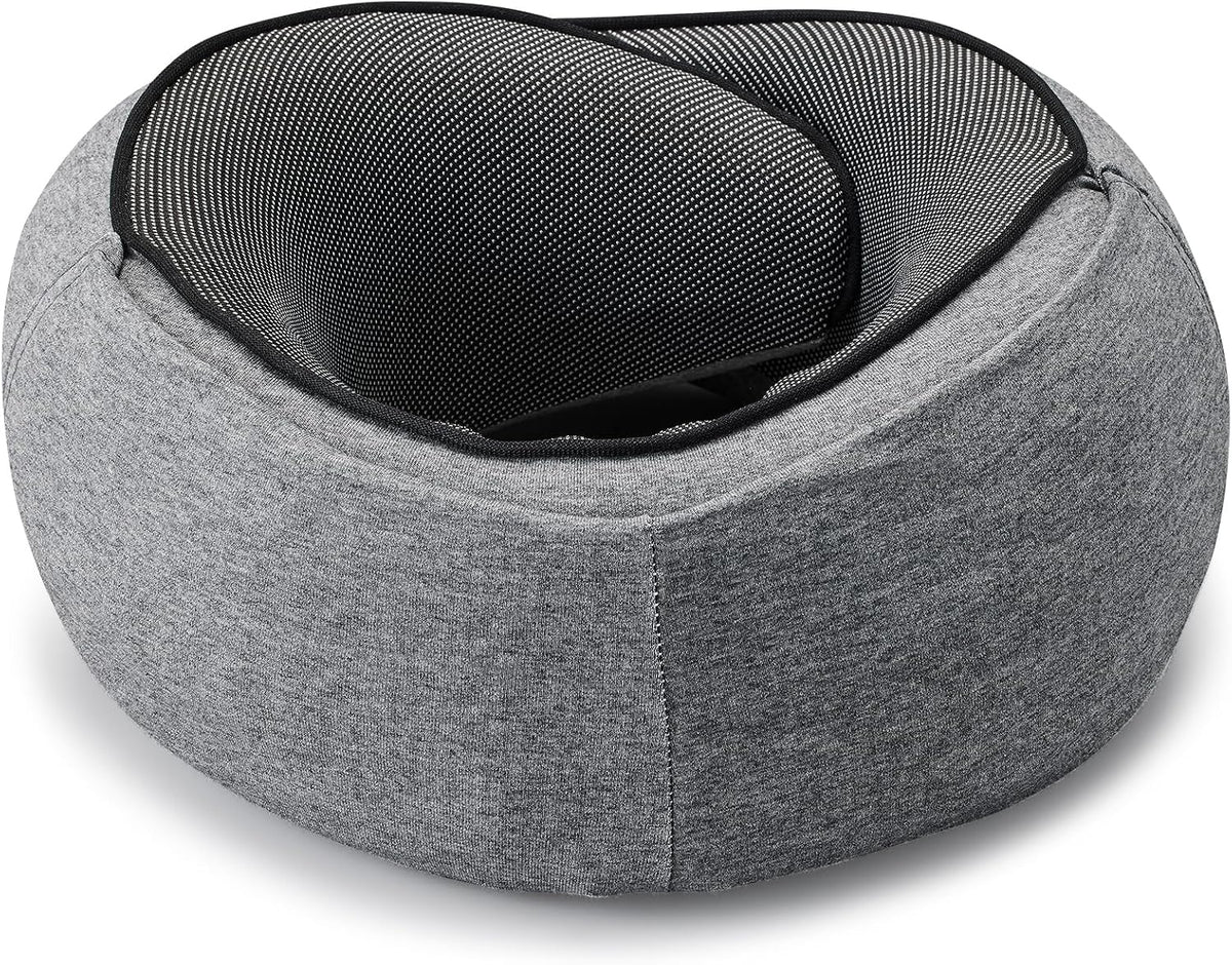 memory foam travel pillows in Dark Gray, Hood, alternate view 6