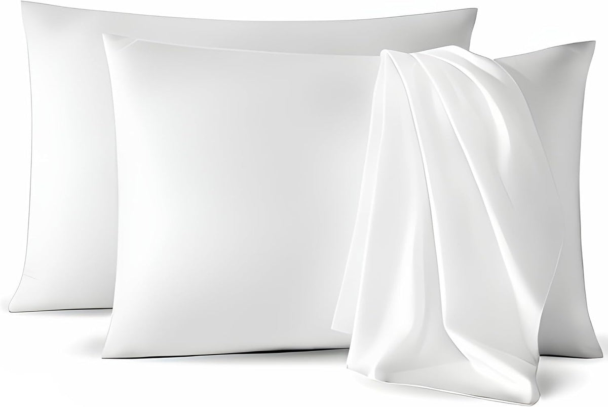 Queen microfiber pillowcases in White, alternate view 2