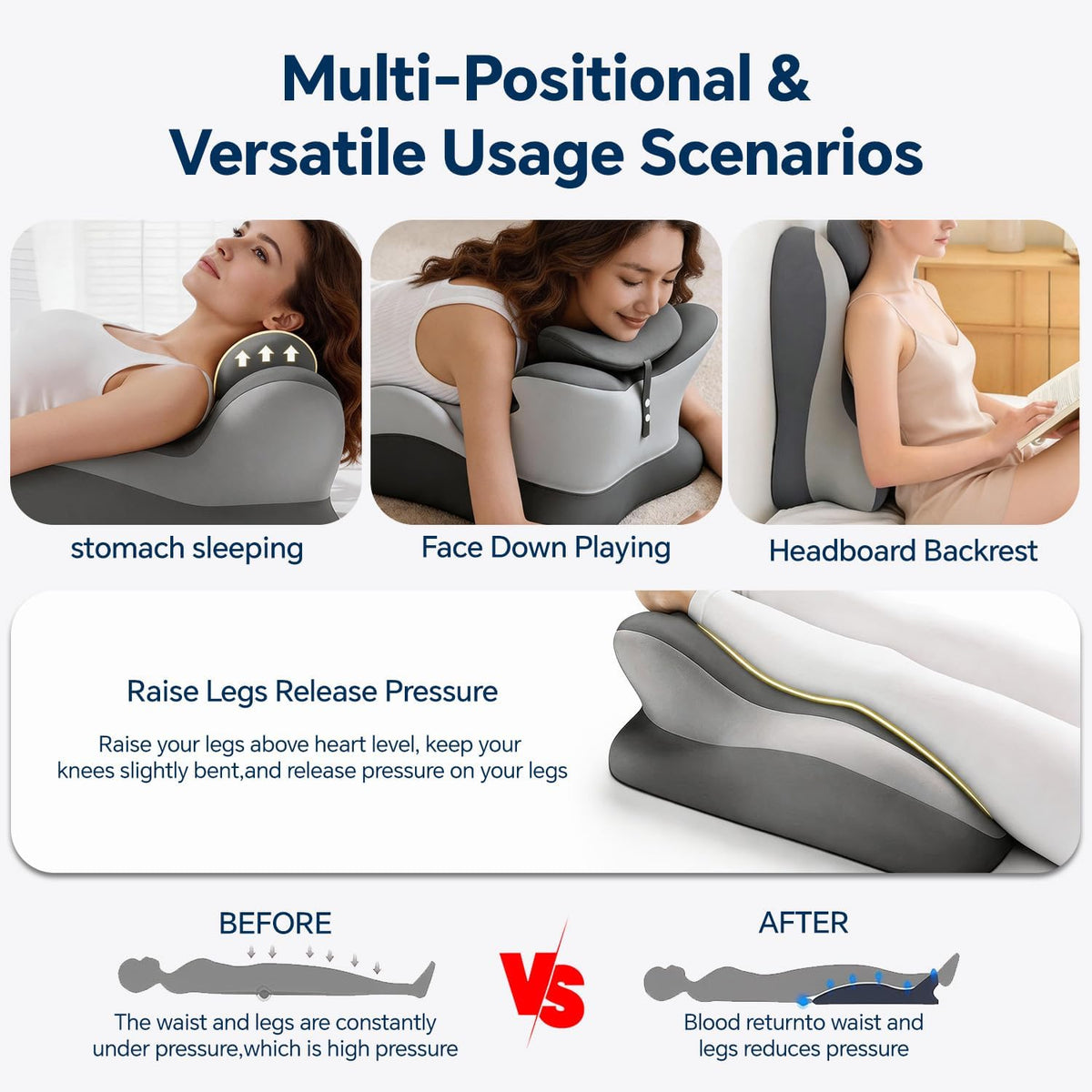 Middle backrest pillows in Gray, alternate view 5