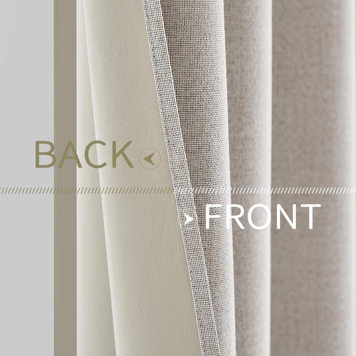 102"L x 52"W polyester curtains in Ivory, alternate view 6