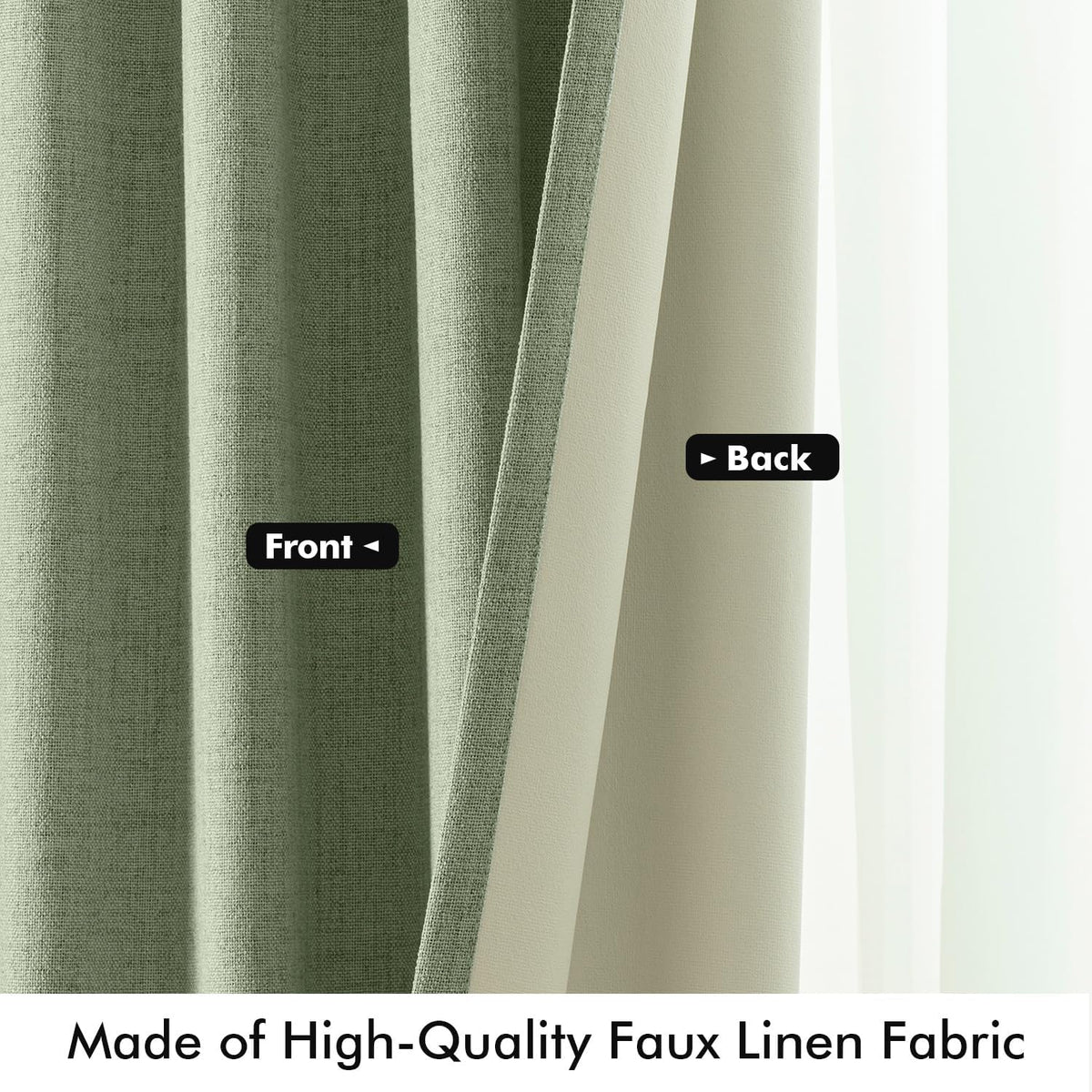108"L x 42"W polyester curtains in Sage Green, alternate view 6