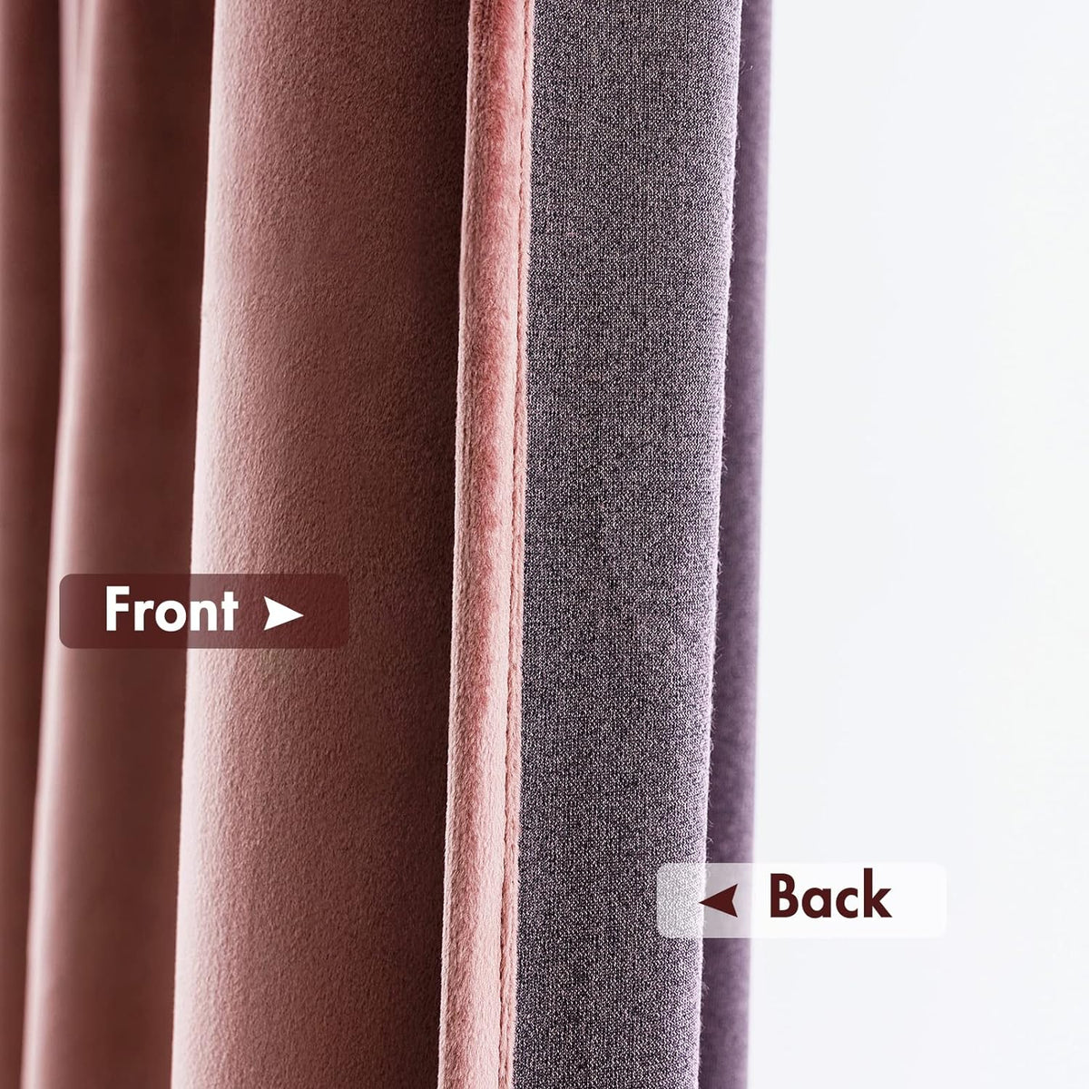 108"L x 52"W polyester curtains in Dusty Rose, alternate view 6