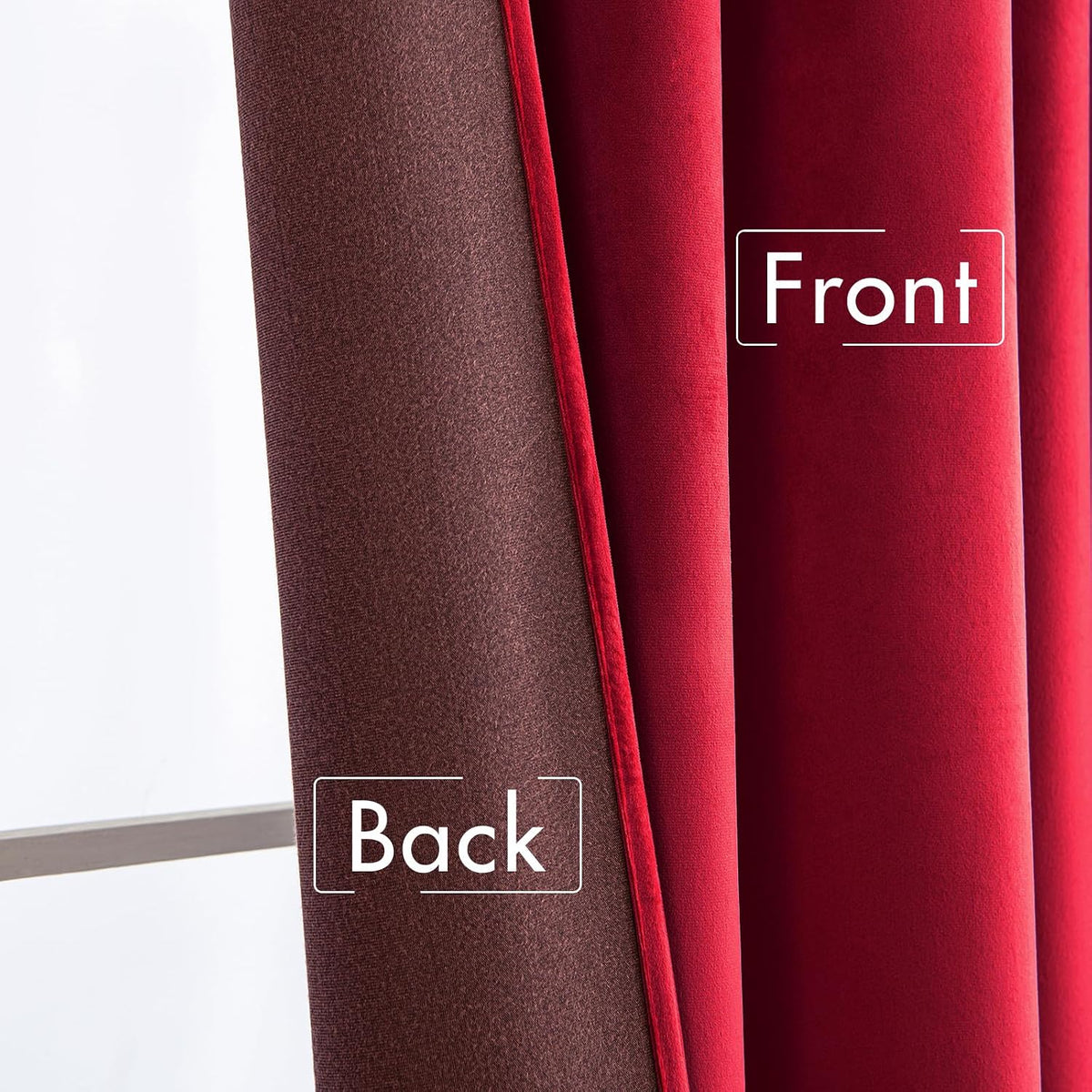 108"L x 52"W polyester curtains in Red, alternate view 6