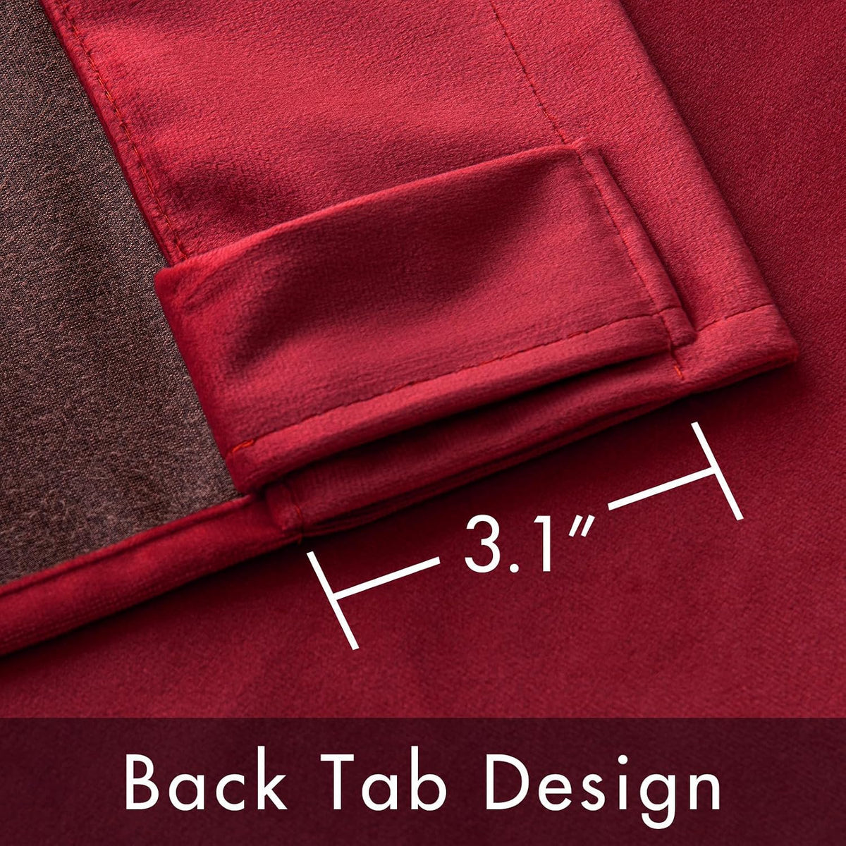 108"L x 52"W polyester curtains in Red, alternate view 7
