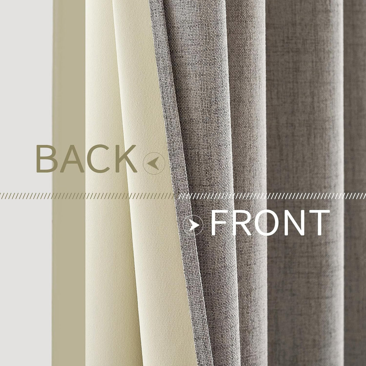 108"L x 52"W polyester curtains in Warm Taupe, alternate view 6